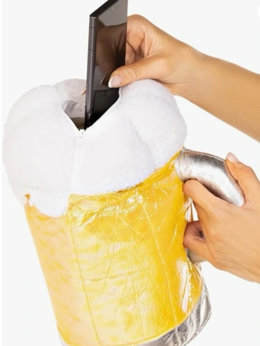 Oktoberfest Beer Mug Plush Handbag with White Foam Top